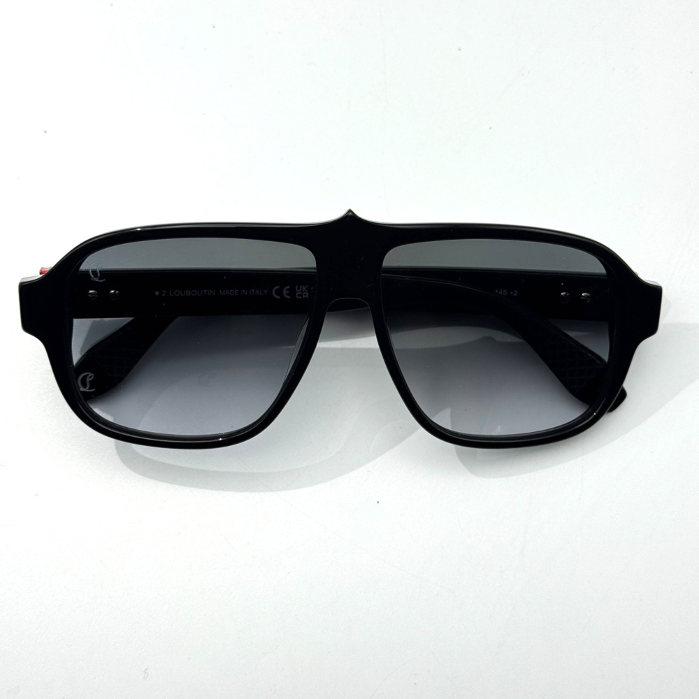 Christian Louboutin Sunglasses Roller LB0042 01B Black Aviator Gray Gradient